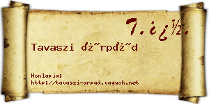 Tavaszi Árpád névjegykártya