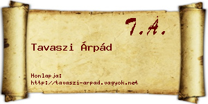Tavaszi Árpád névjegykártya